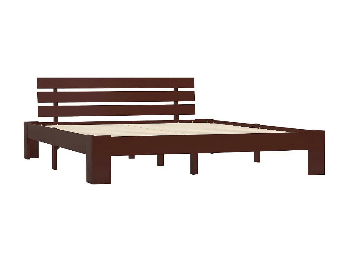 Lit Marron foncé Bois de pin massif 180x200