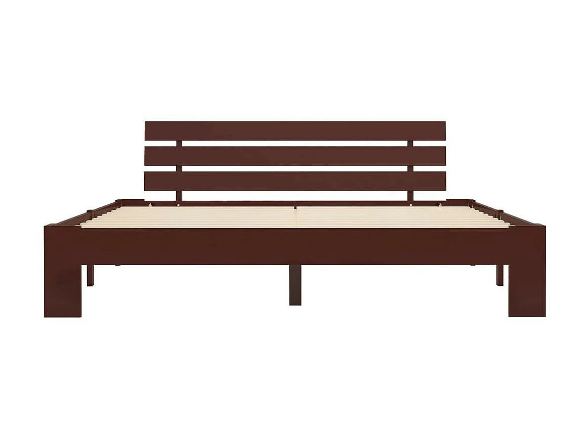 Lit Marron foncé Bois de pin massif 180x200