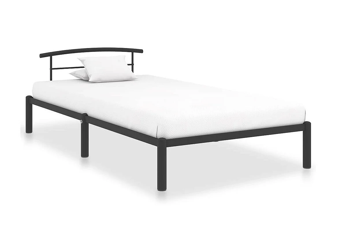 Lit Noir Métal 100x200 5