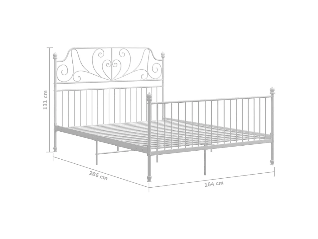 Lit Blanc Métal et contreplaqué 160x200 2