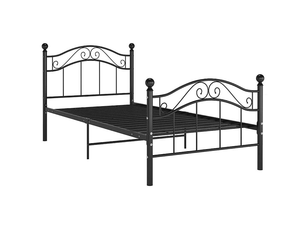 Lit Noir Métal 90x200 9