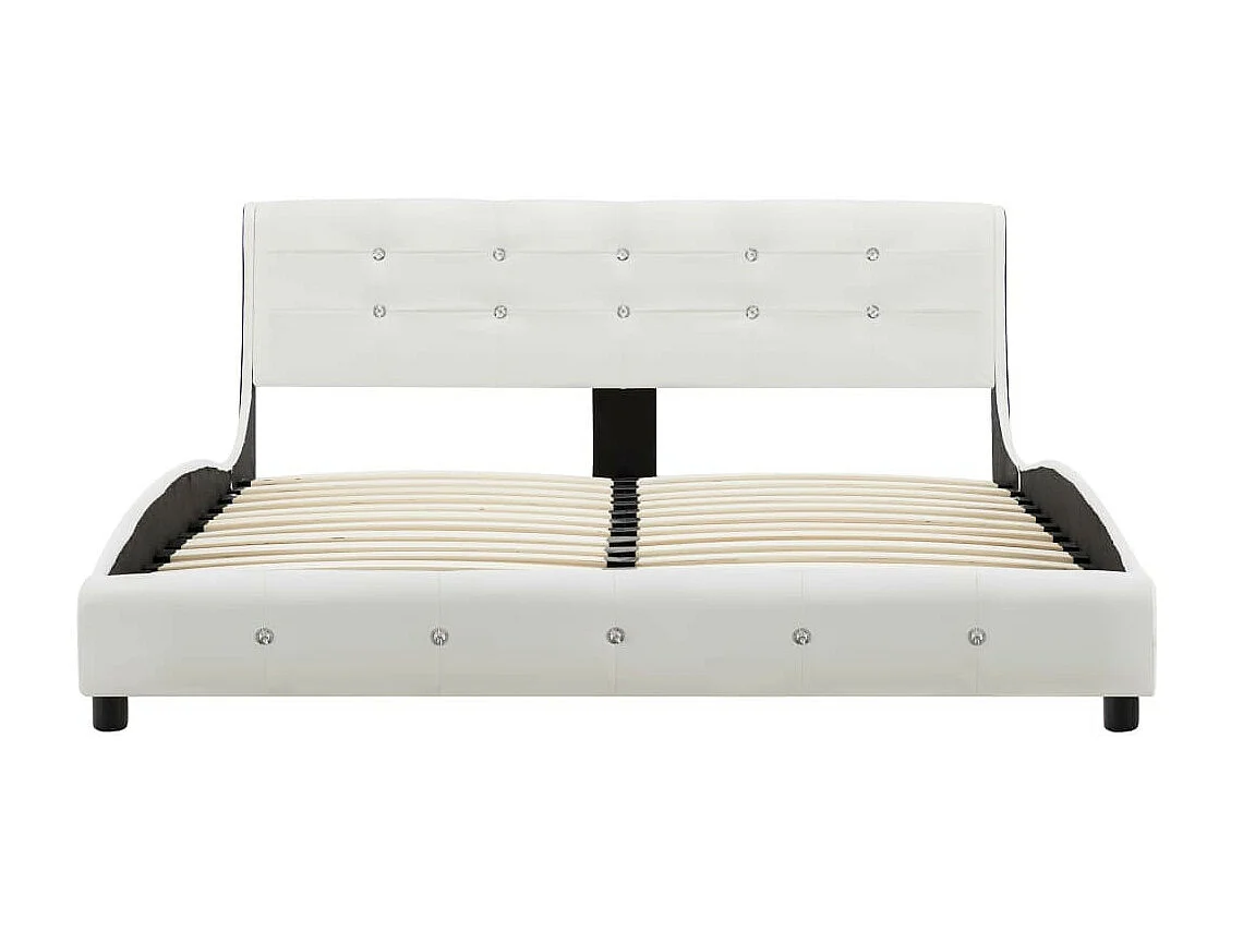 Lit avec matelas Blanc Similicuir 140x200 5
