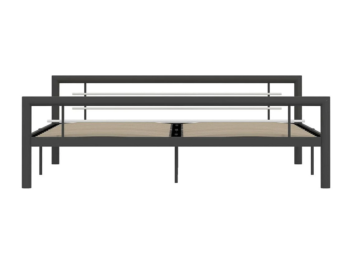 Lit Gris et blanc Métal 180x200