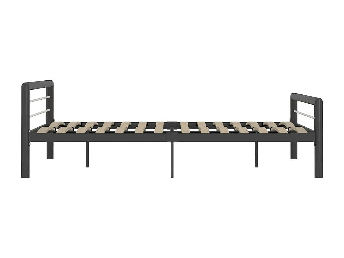 Lit Gris et blanc Métal 180x200