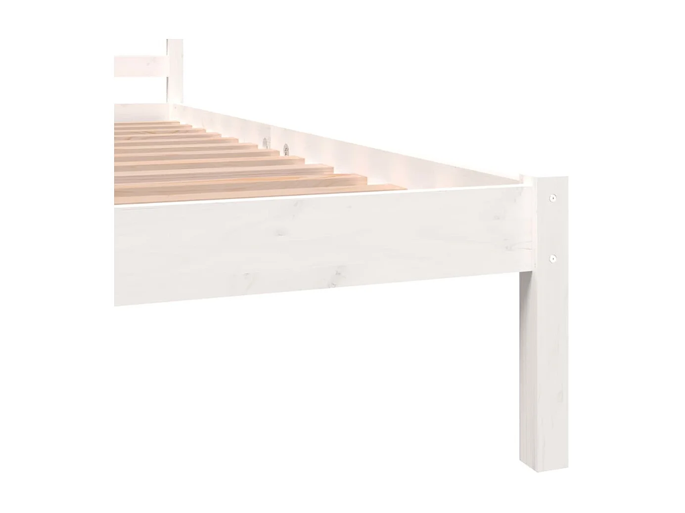 Lit Bois de pin massif 150x200 Blanc très grand
