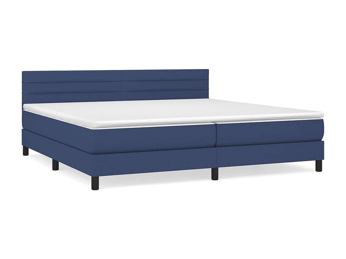 Lit à sommier tapissier avec matelas Bleu 200x200 Tissu 6