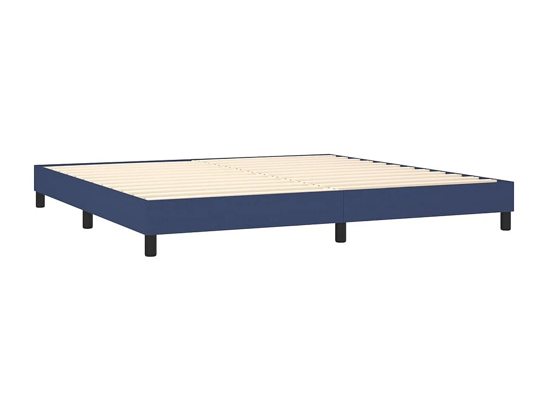 Lit à sommier tapissier avec matelas Bleu 200x200 Tissu 6