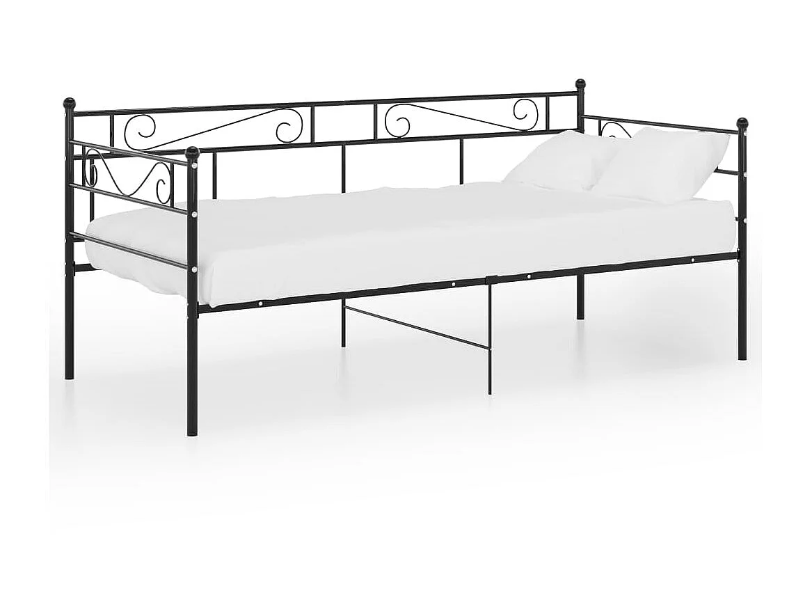 Cadre de canapé-lit Noir Métal 90x200