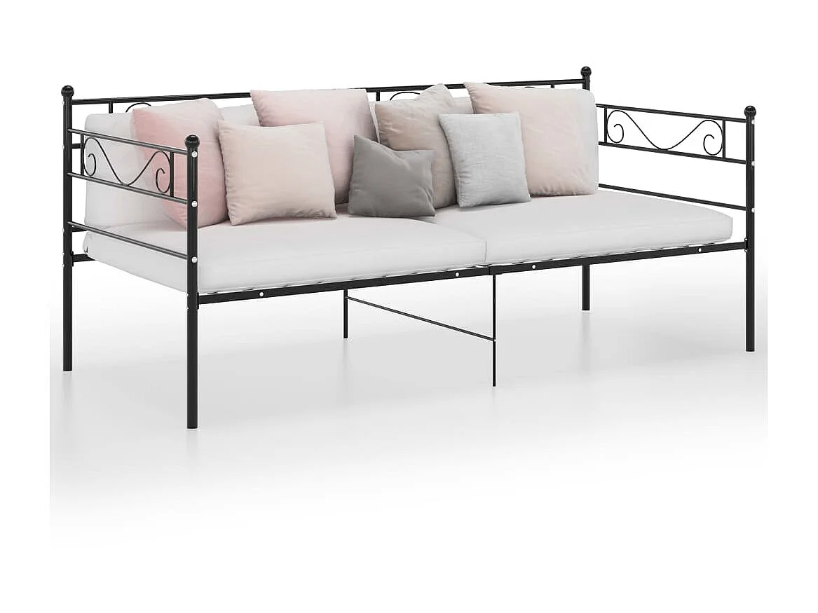 Cadre de canapé-lit Noir Métal 90x200