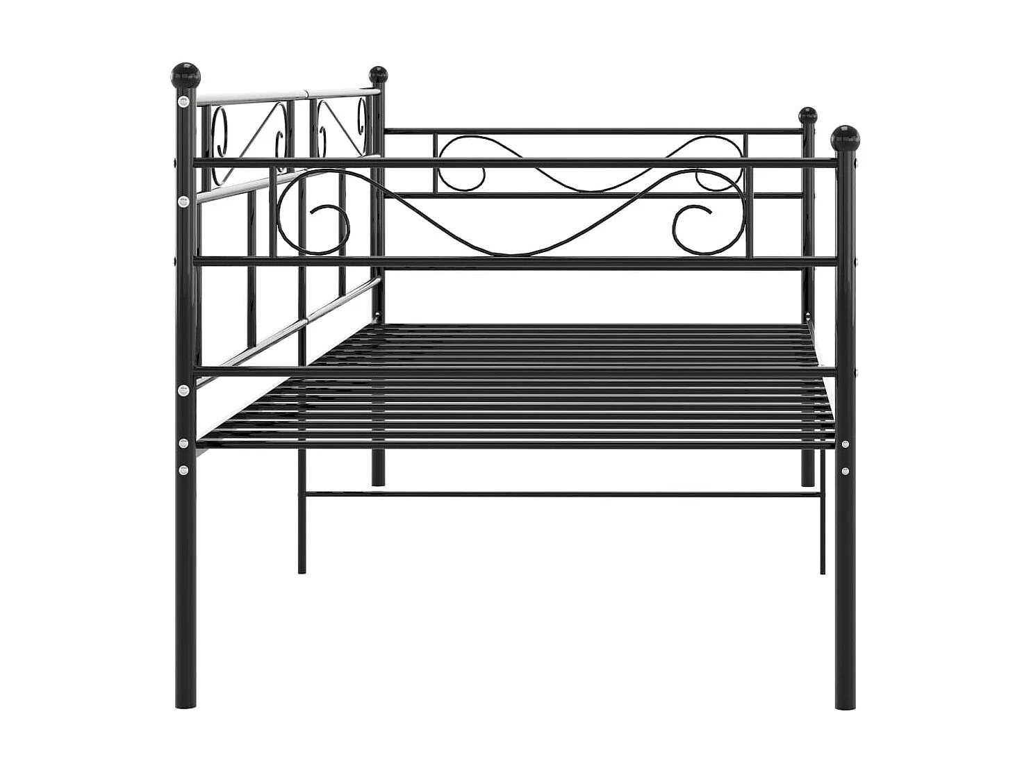 Cadre de canapé-lit Noir Métal 90x200