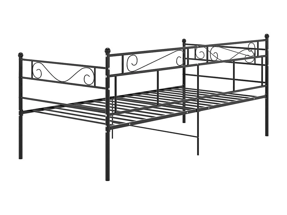 Cadre de canapé-lit Noir Métal 90x200