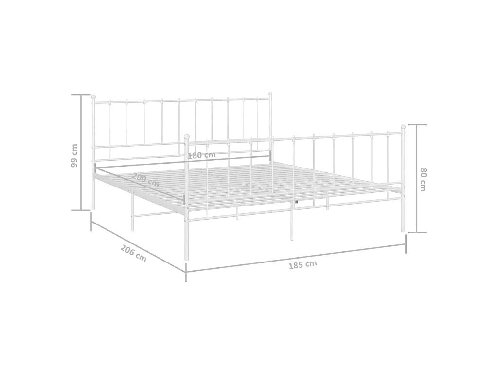 Bedframe metaal wit 180x200 cm