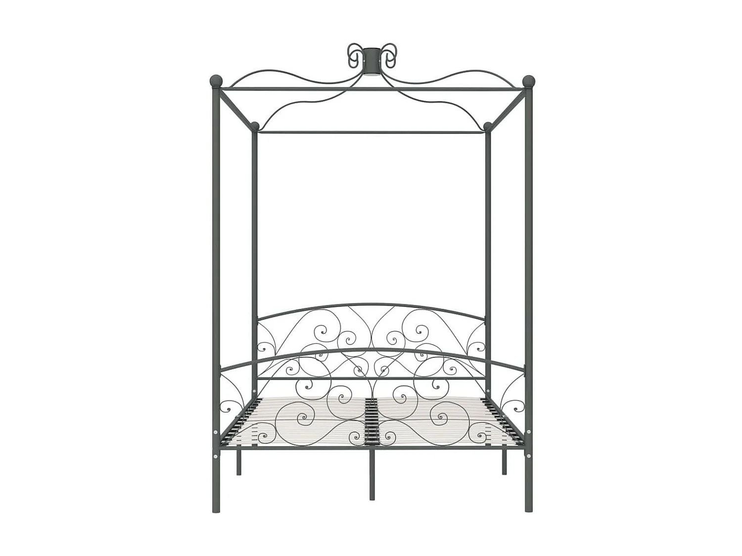 Lit à baldaquin Gris Métal 120x200 2