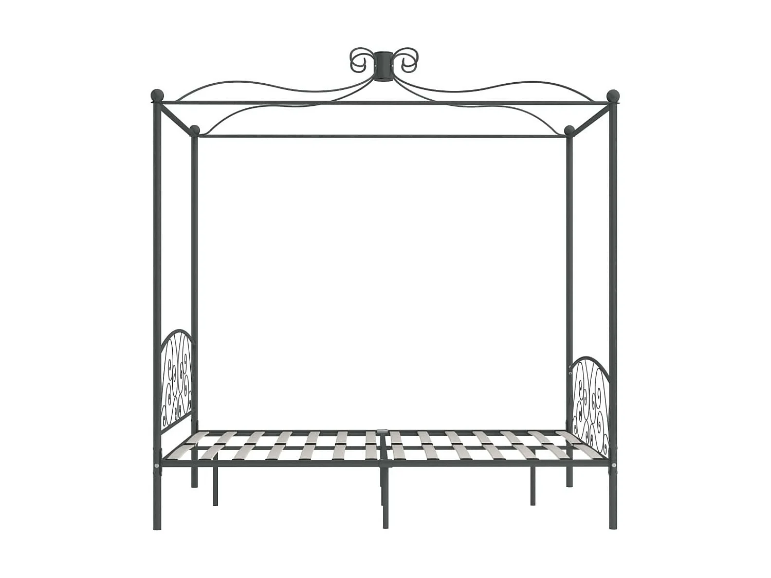 Lit à baldaquin Gris Métal 120x200 2