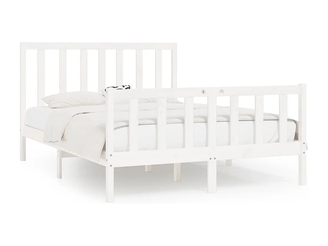 Bedframe massief hout wit 140x200 cm