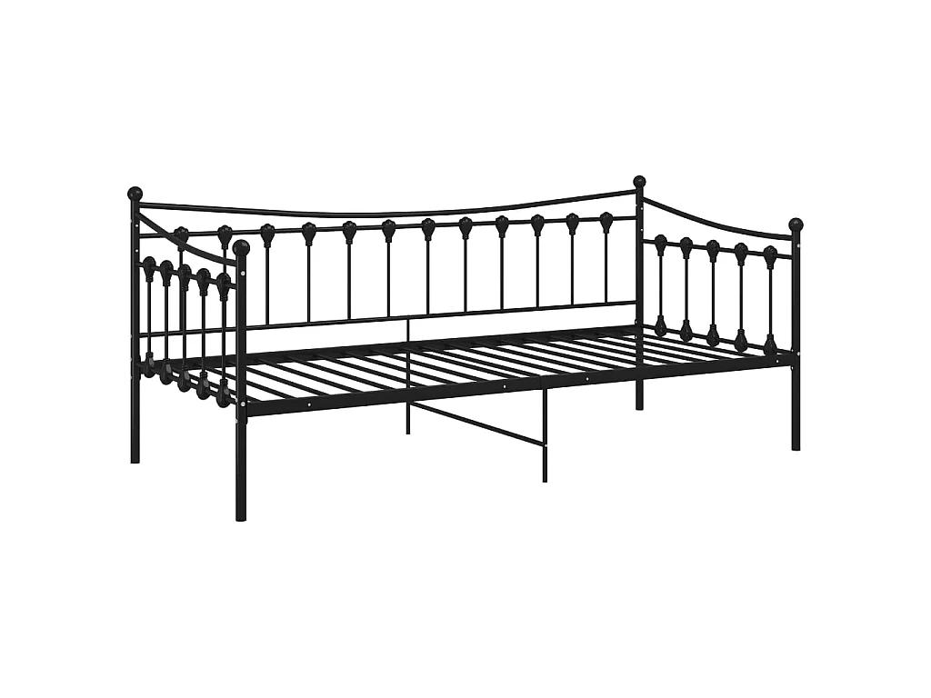 Canapé-lit Noir Métal 90x200 Paulina 2