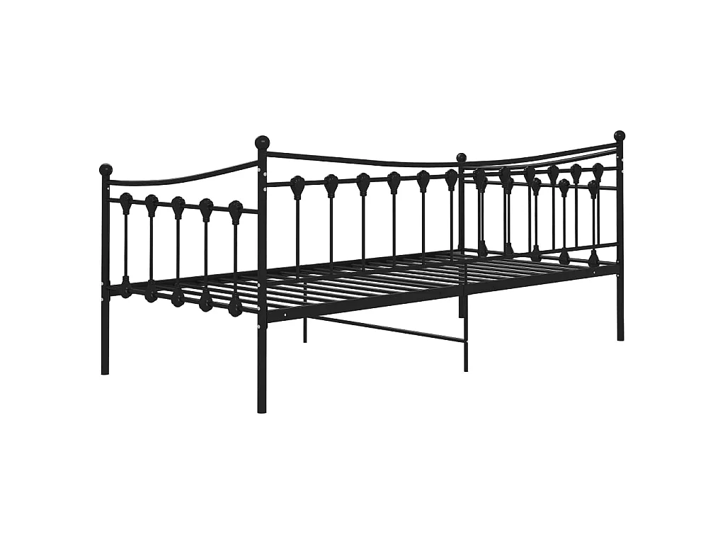 Canapé-lit Noir Métal 90x200 Paulina 2