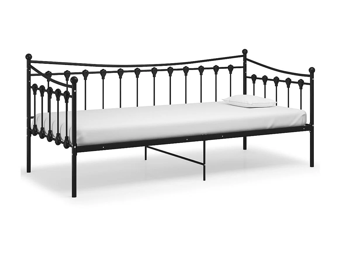 Canapé-lit Noir Métal 90x200 Paulina 2