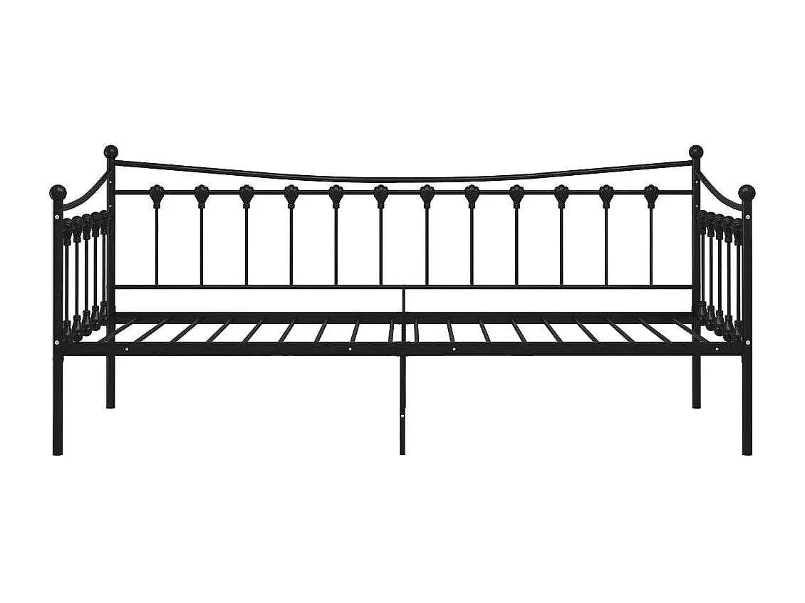 Canapé-lit Noir Métal 90x200 Paulina 2