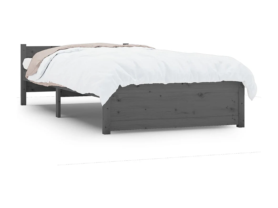 Lit Gris Bois massif 75x190 Petit simple 5