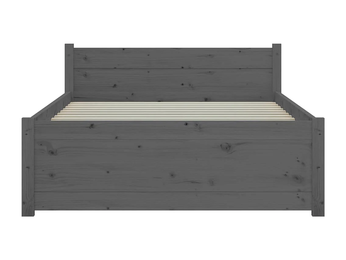 Lit Gris Bois massif 75x190 Petit simple 5