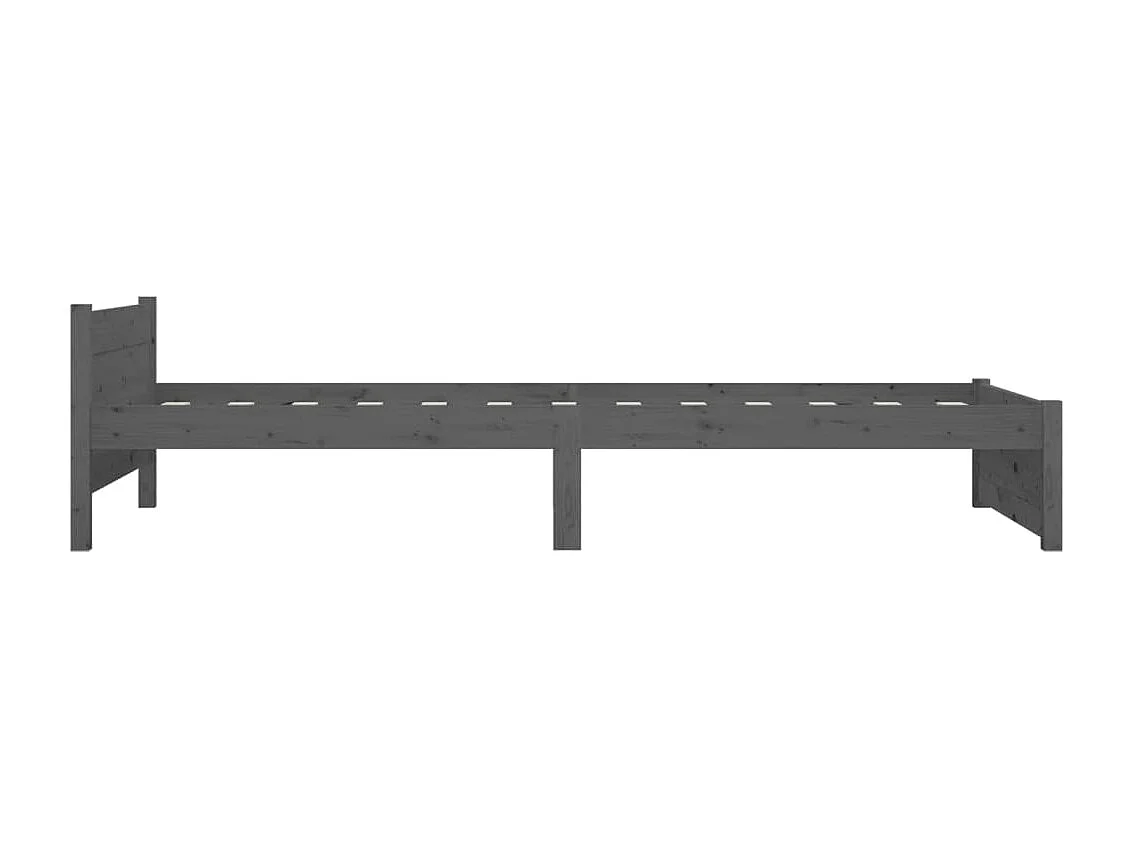 Lit Gris Bois massif 75x190 Petit simple 5