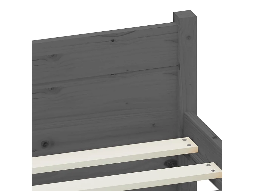 Lit Gris Bois massif 75x190 Petit simple 5