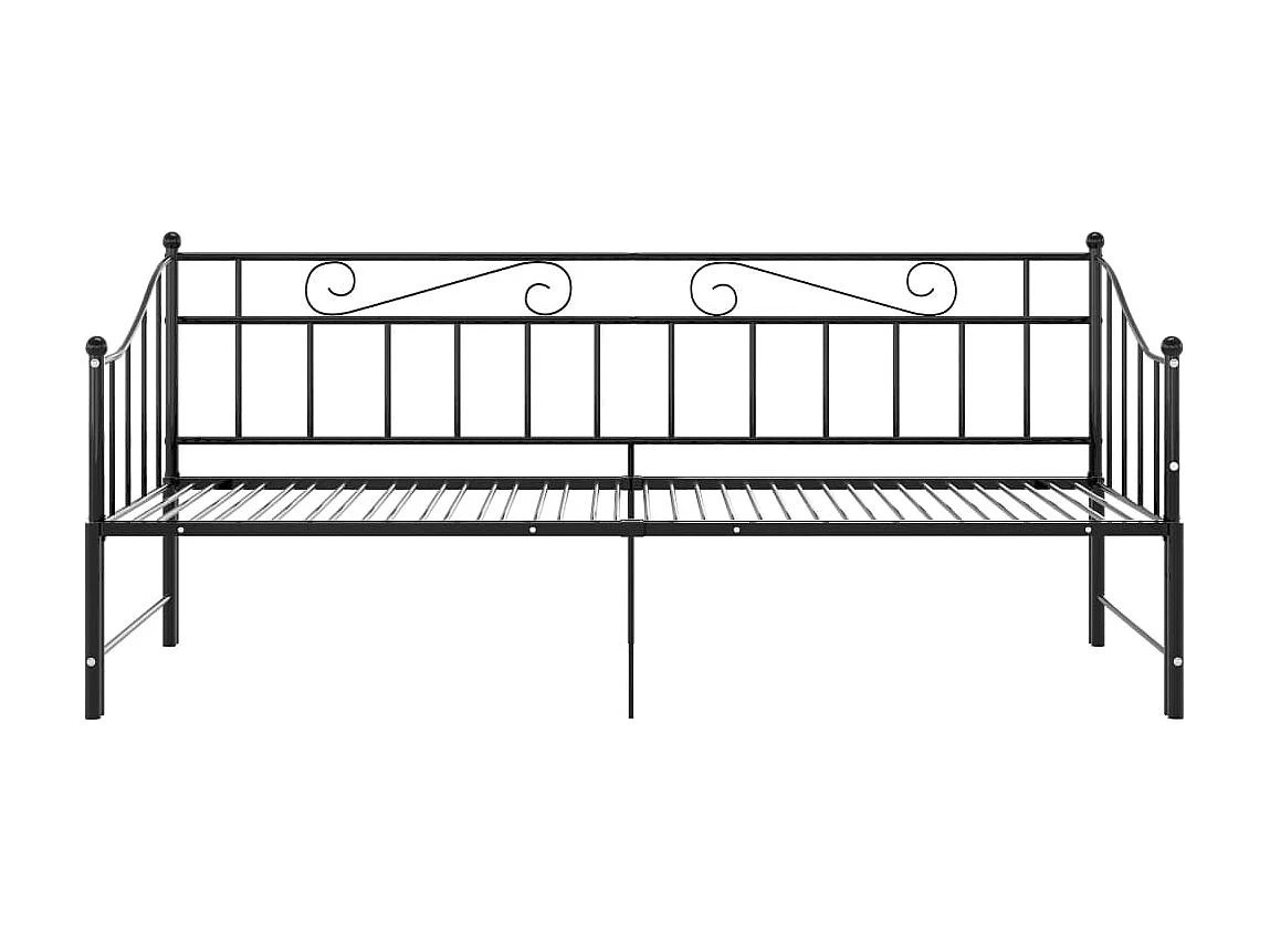 Cadre de canapé-lit extensible Noir Métal 90x200 4