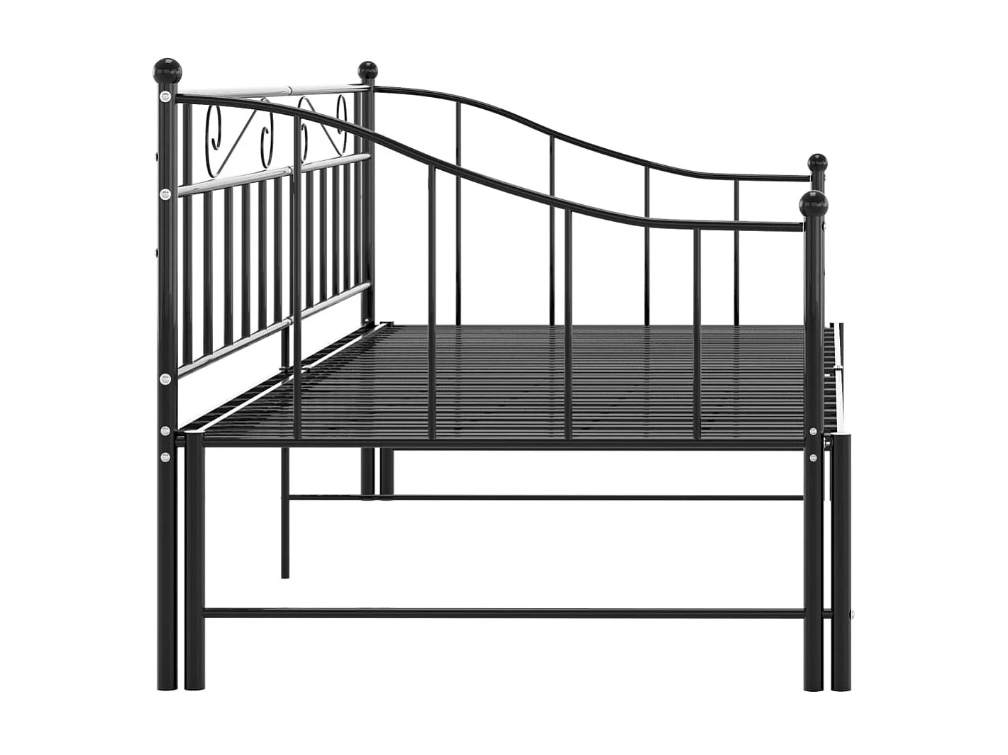 Cadre de canapé-lit extensible Noir Métal 90x200 4