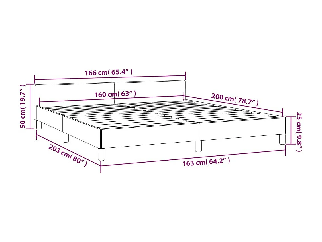 Lit avec tête de lit Noir 160x200 Similicuir