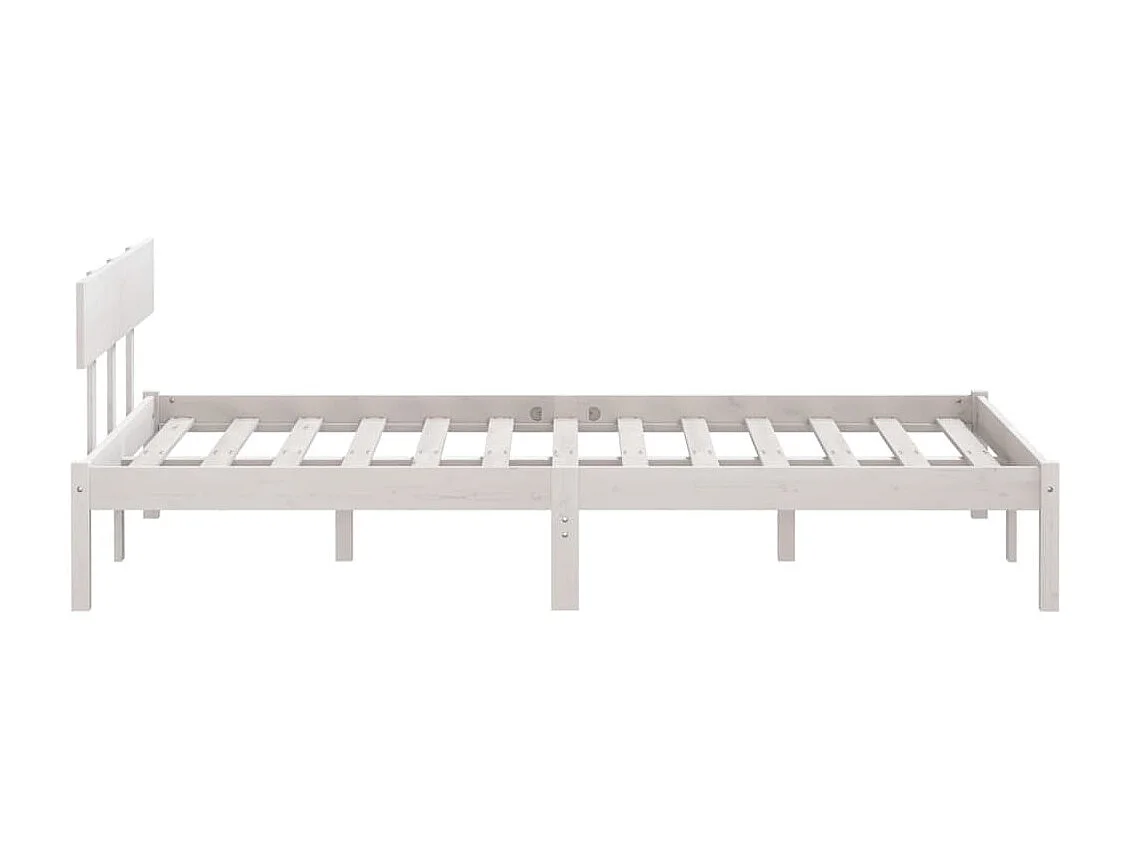 Lit Blanc Bois de pin massif 135x190 UK double