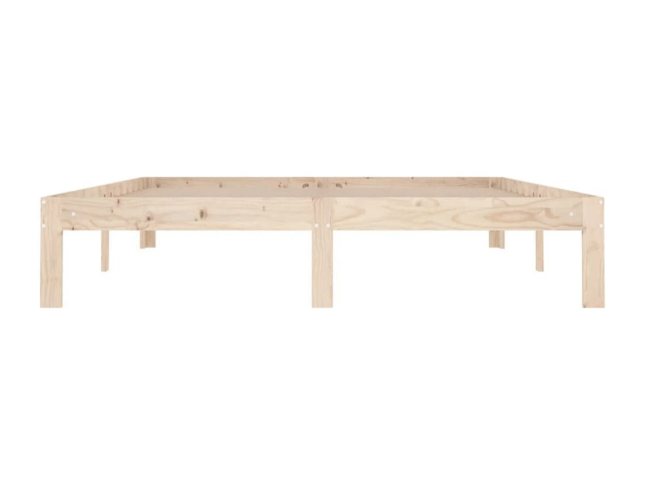 Cadre de lit à lattes en bois de pin massif clair Flora - Style naturel-150x200