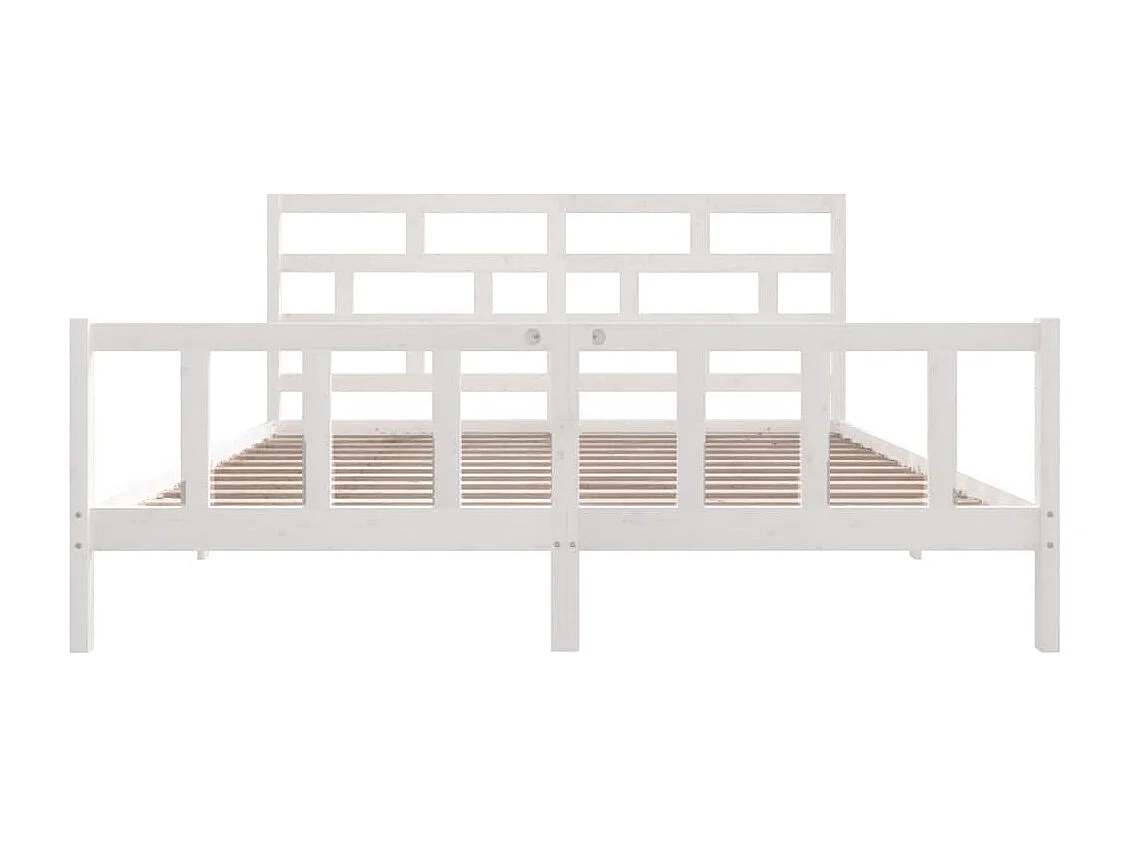 Lit Blanc Bois de pin massif 180x200 Super King 2