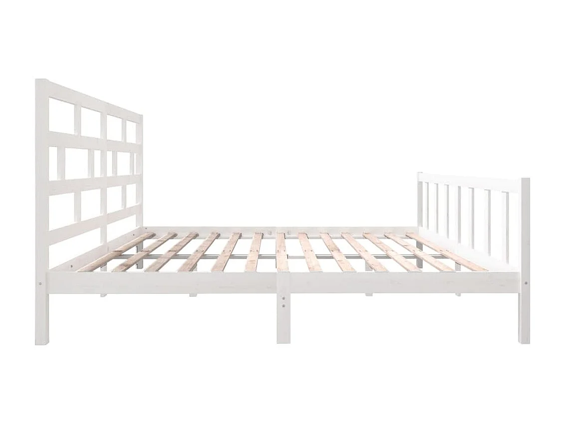 Lit Blanc Bois de pin massif 180x200 Super King 2