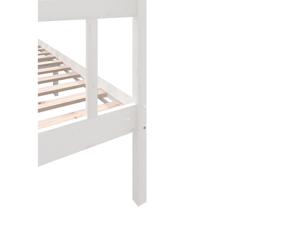 Lit Blanc Bois de pin massif 180x200 Super King 2