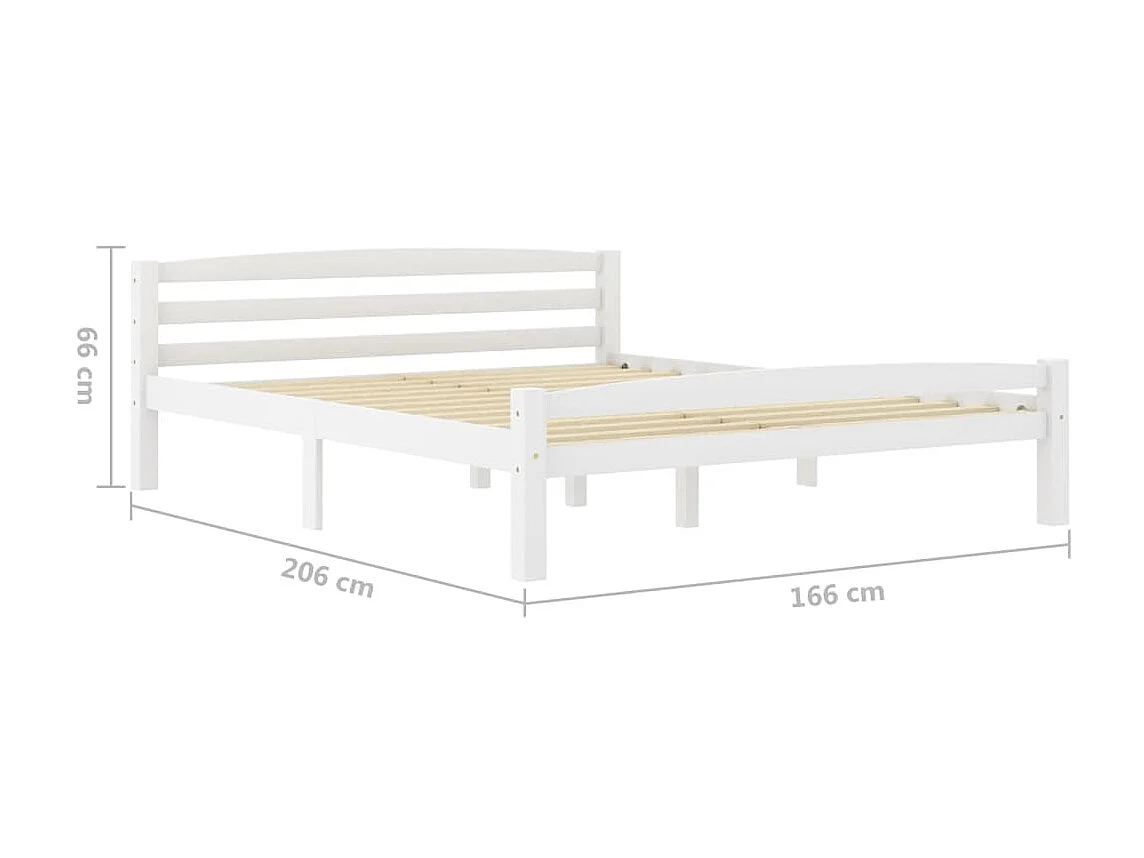 Lit Blanc Bois de pin massif 160x200 9