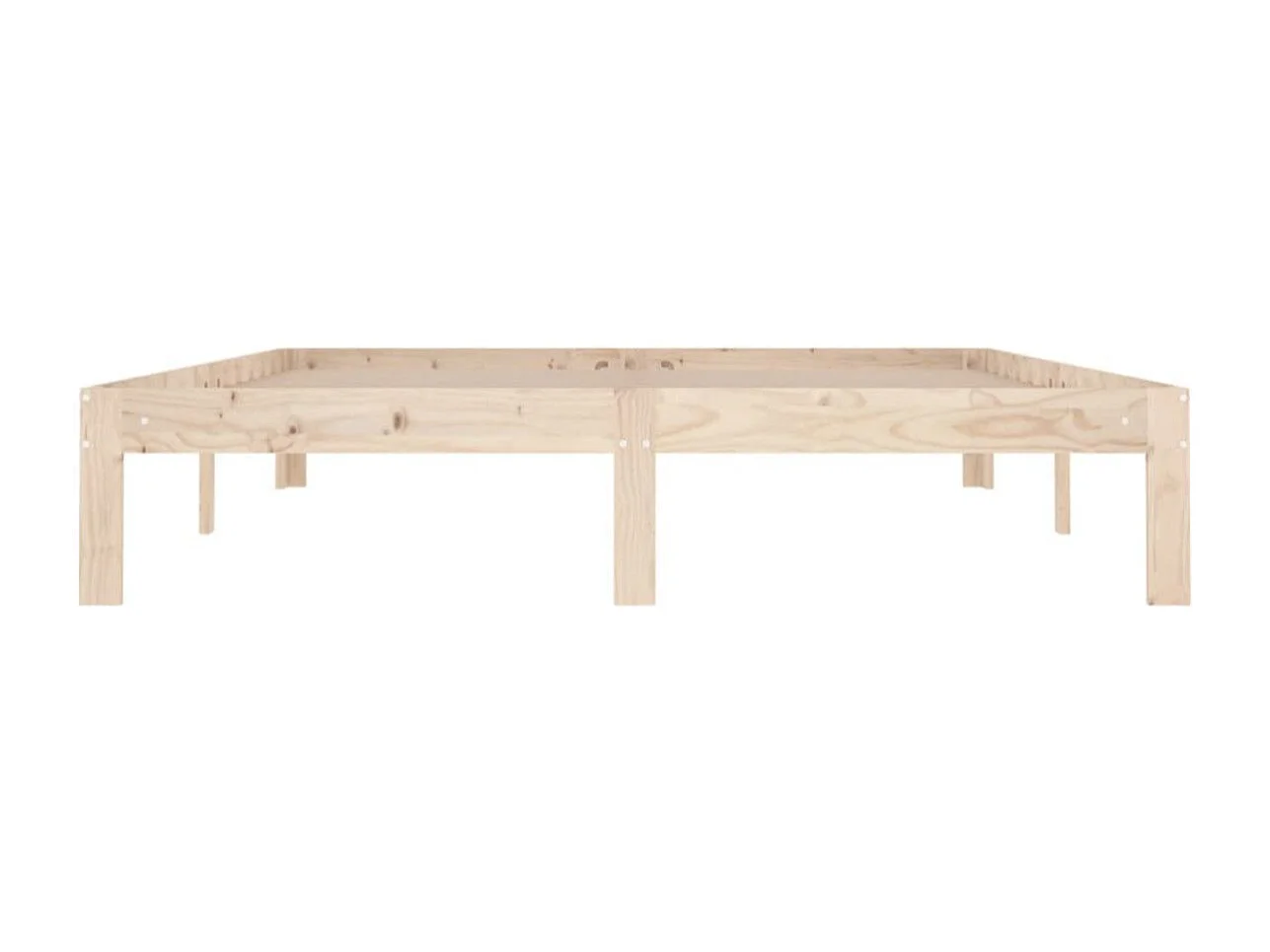 Cadre de lit à lattes en bois de pin massif clair Flora - Style naturel-120x190