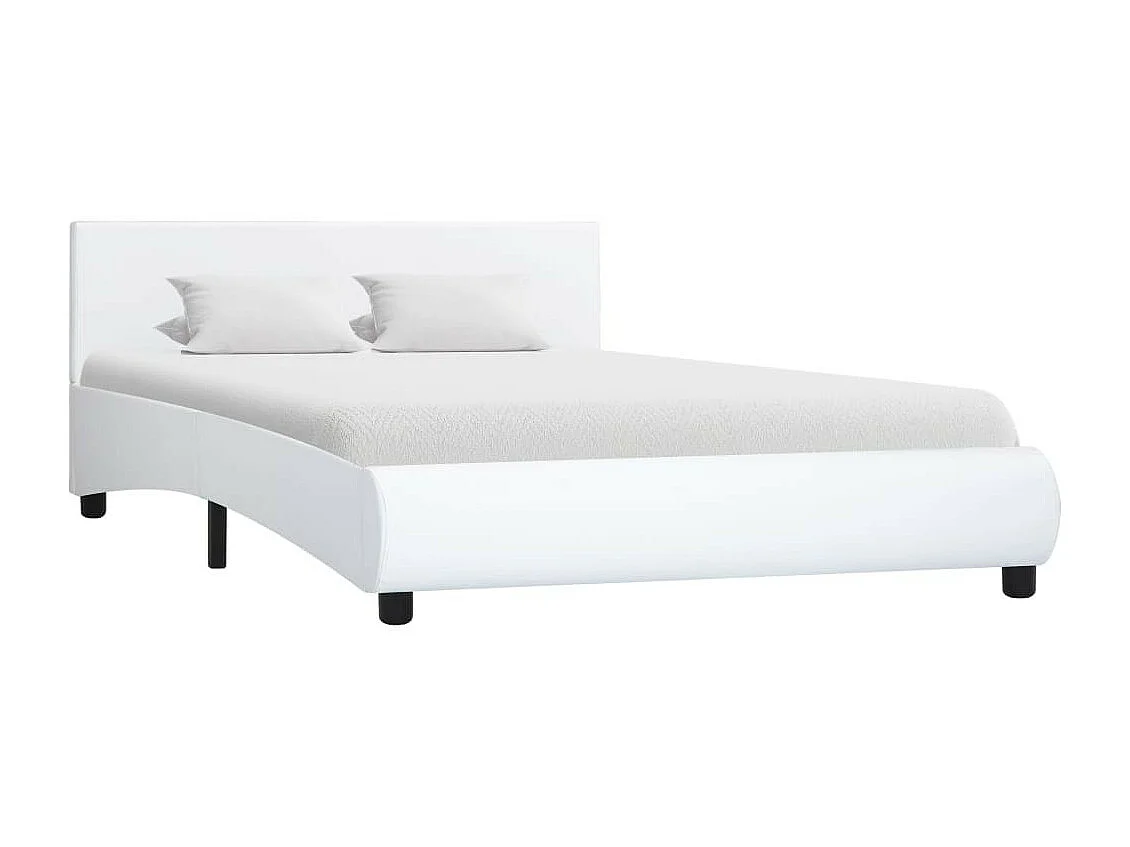 Cadre de lit avec LED Blanc Similicuir 140x200 5