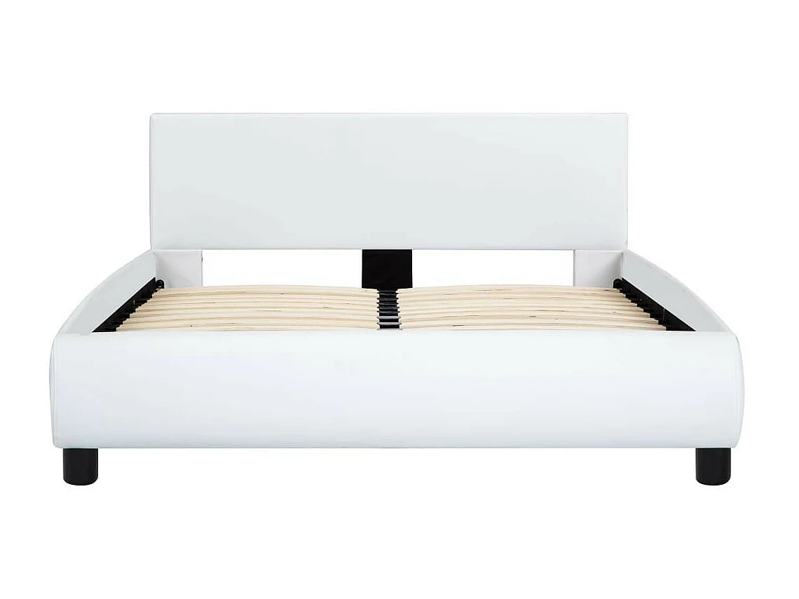 Cadre de lit avec LED Blanc Similicuir 140x200 5