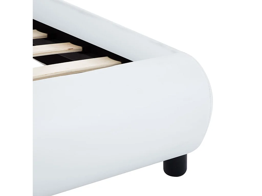 Cadre de lit avec LED Blanc Similicuir 140x200 5