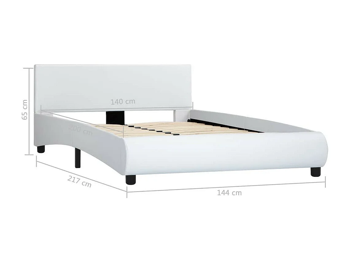 Cadre de lit avec LED Blanc Similicuir 140x200 5