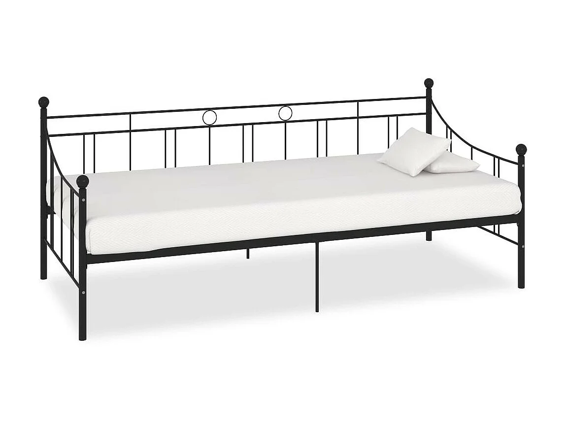 Lit de repos Noir Métal 90x200