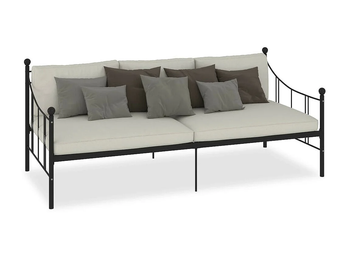 Lit de repos Noir Métal 90x200