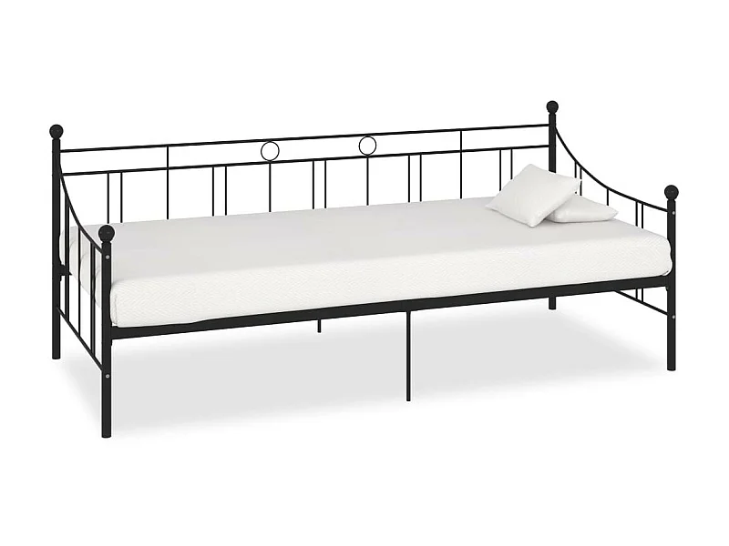 Lit de repos Noir Métal 90x200