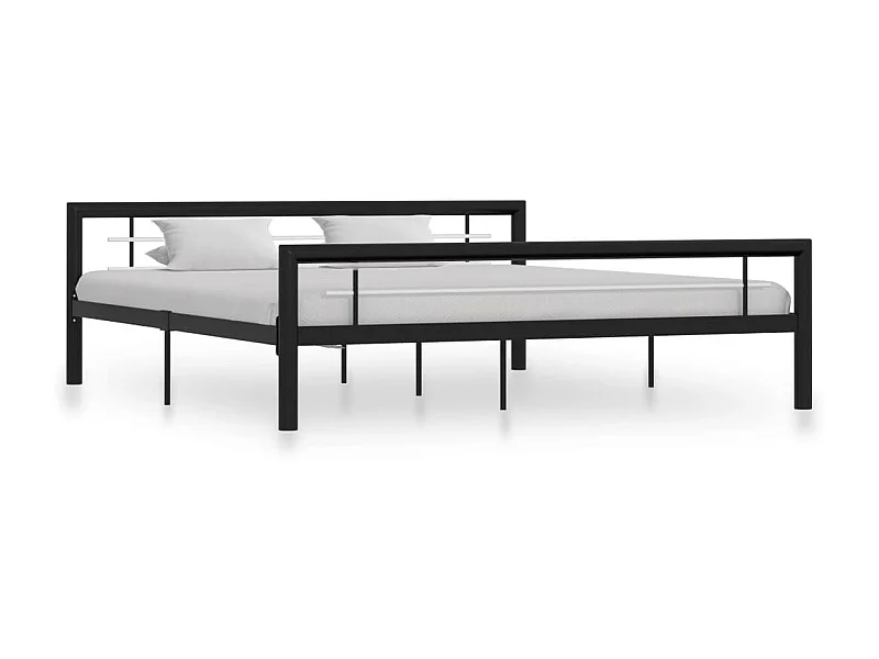 Lit Noir et blanc Métal 180x200