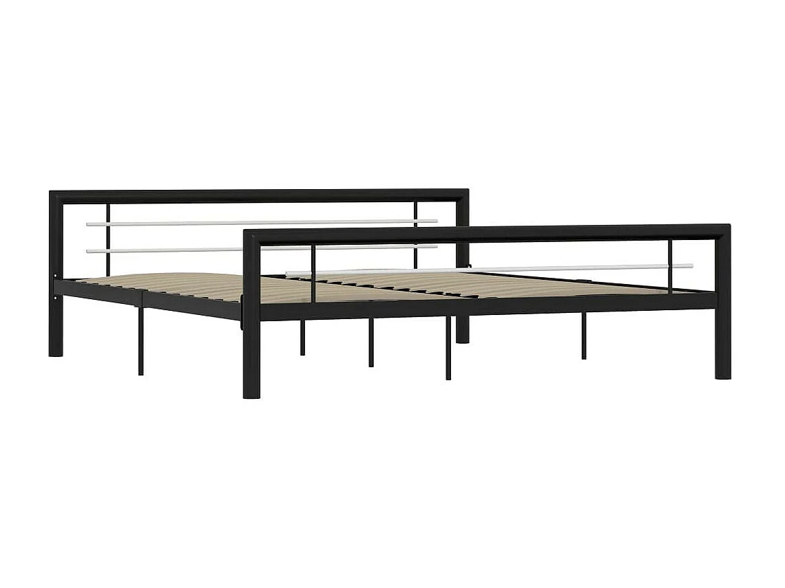 Lit Noir et blanc Métal 180x200