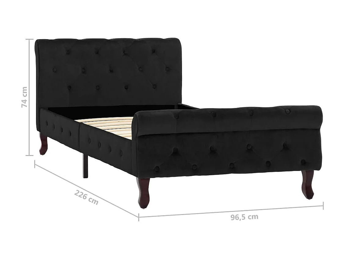 Lit Noir Velours 90x200 2