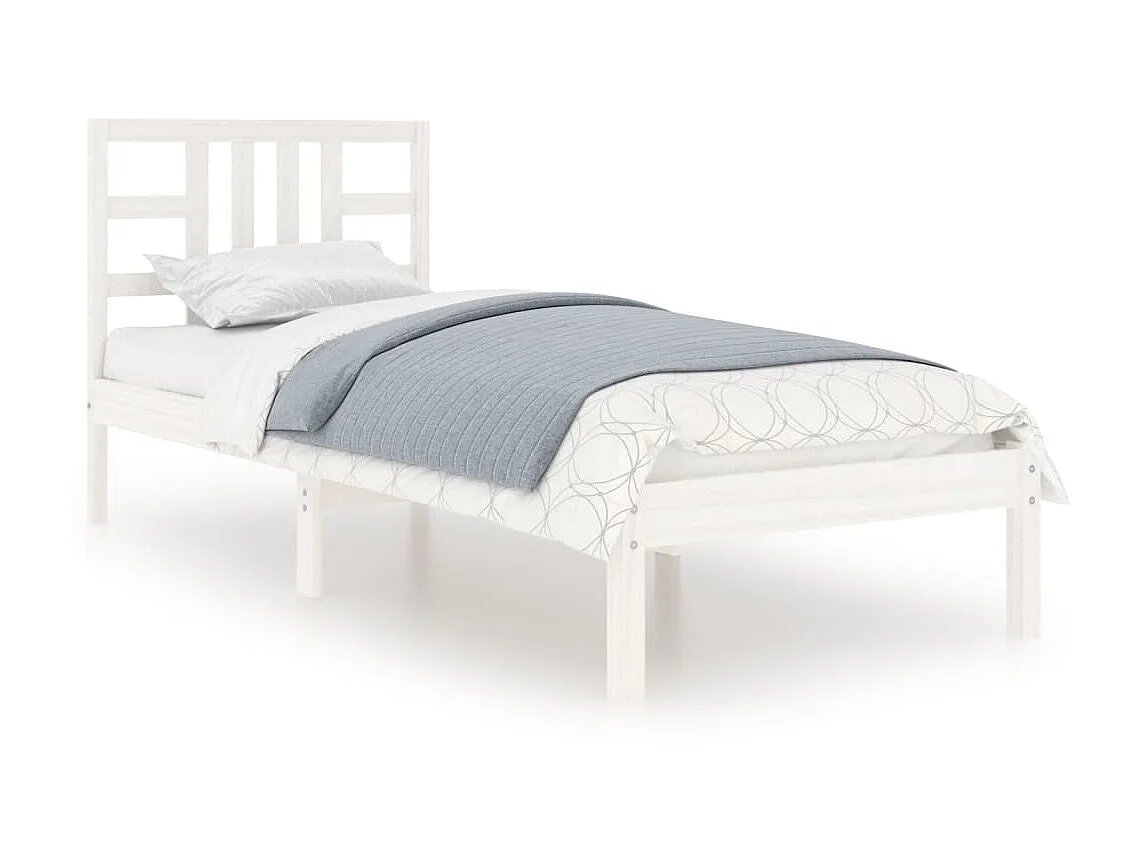 Lit Blanc Bois massif 100x200 4