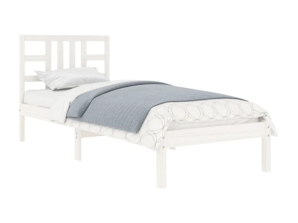 Lit Blanc Bois massif 100x200 4