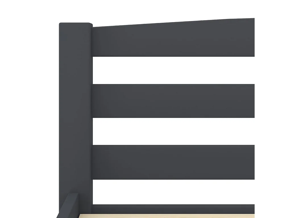 Lit Gris foncé Bois de pin massif 140x200